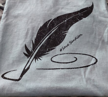Load image into Gallery viewer, Blue Quill Distressed Printed T-Shirt with Hashtag